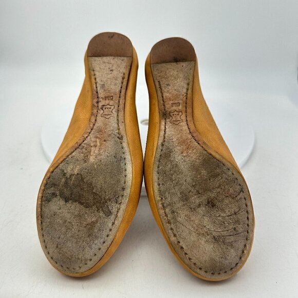 Tory Burch Caroline Women Size 5M Mustard Patent Leather Ballet Flat Shoes - Picture 10 of 14